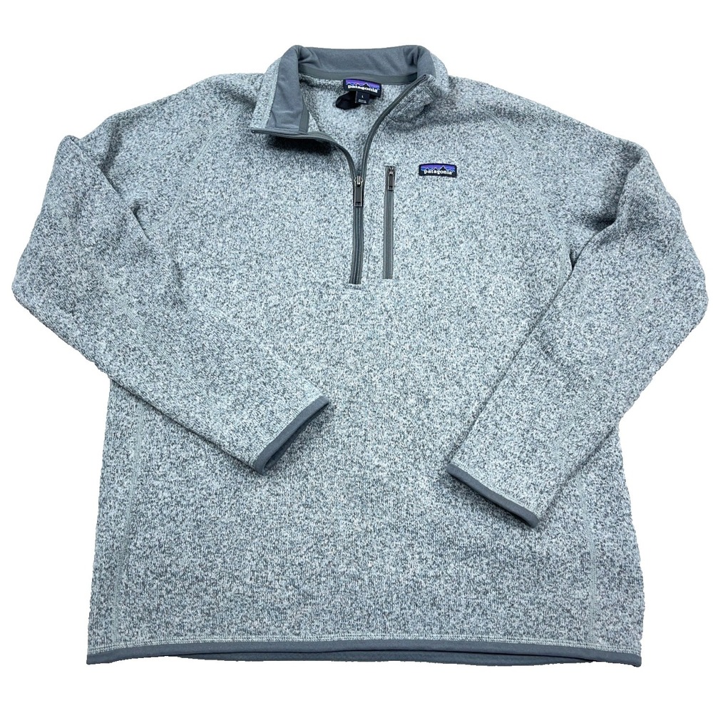 Patagonia Better Sweater Men Large Gray Pullover Quarter Zip Jacket Heather